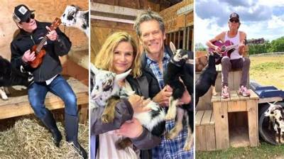 A Cute Compilation of Kevin Bacon Singing to His Goats