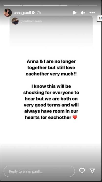 Anna Paul and Glen Thomson Breakup: Their Relationship Timeline