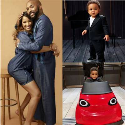 Banky W Celebrates His Son, Reveals His Face to the World for the First Time