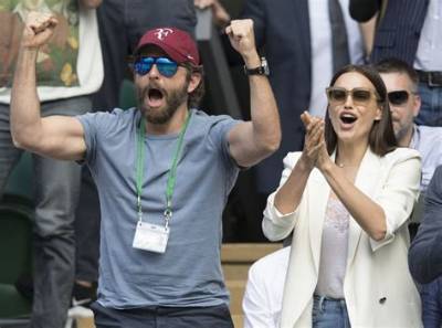 Bitchy | Bradley Cooper and Irina Shayk Celebrate Roger Federer’s Win in the Quarter-Finals on Centre Court on Day Nine of the Wimbledon Tennis Championships in London
