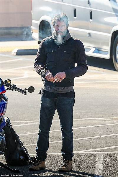 Bitchy | Keanu Reeves Enjoys His Morning Smoking a Cigarette While Drinking Coffee
