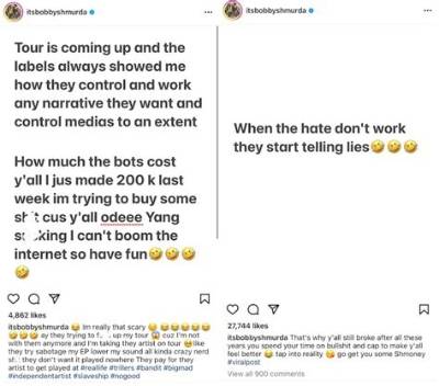 Bobby Shmurda Responds to Man Claiming They Were in Bed, Blames Label