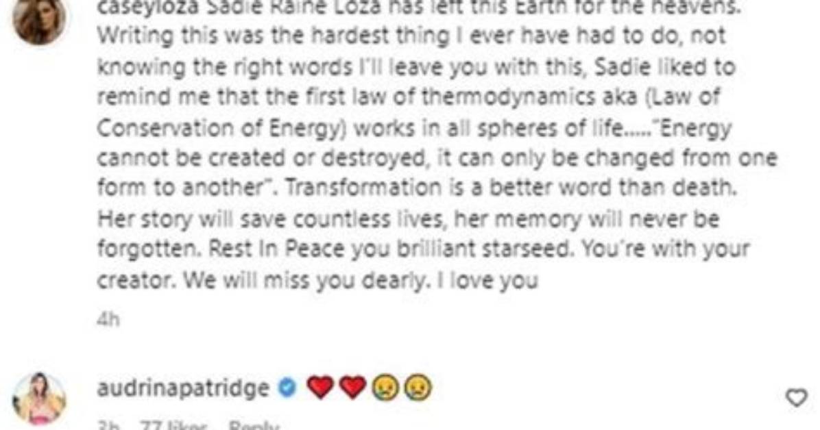 Casey Loza Announces the Death of His 15 Year Old Daughter!