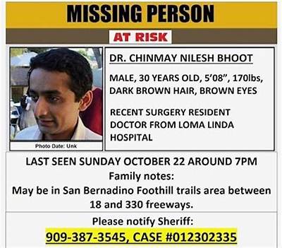 Chinmay Bhoot Missing Found Dead: Was Loma Linda Resident Murdered?