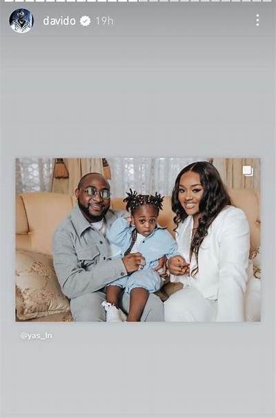 Chioma Reacts as Davido Shares Rare Family Photo with Her and Son, Ifeanyi