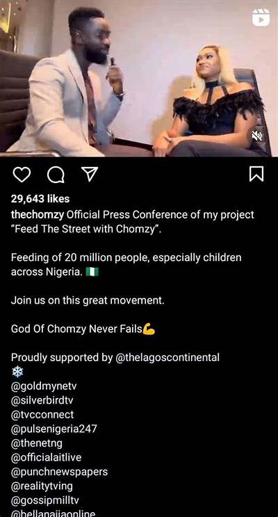 Chomzy Set to Feed 20 Million Nigerians