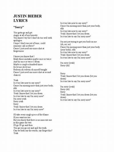 Correct the Justin Bieber Lyrics
