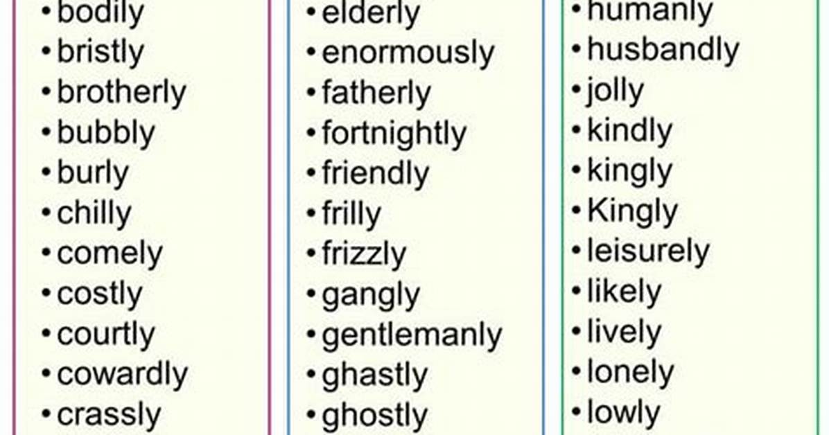 Do Adjectives End in Ly?