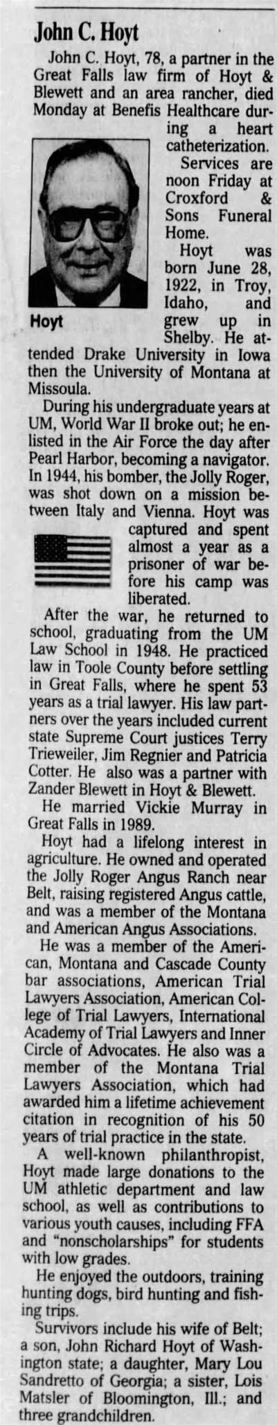 Duxbury: John Hoyt Obituary Death Cause Age and Biography