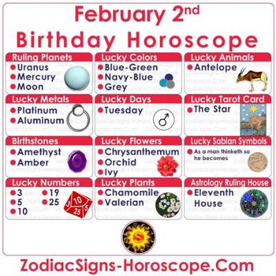 February 2 Horoscope and Zodiac