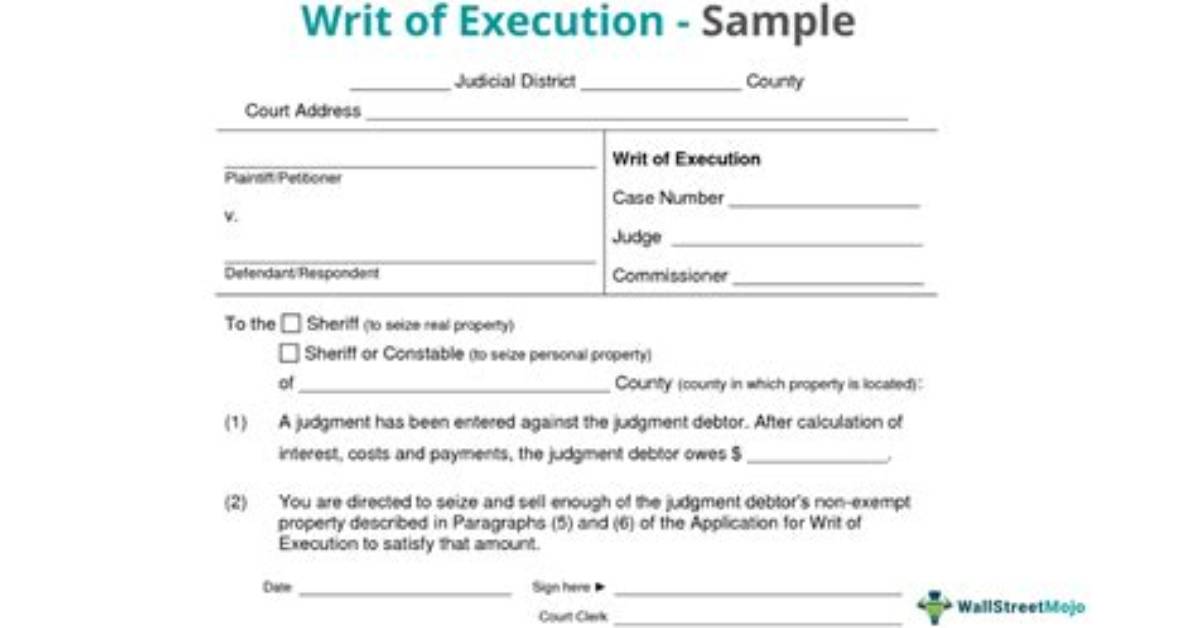 How Does a Writ of Execution Work in California?