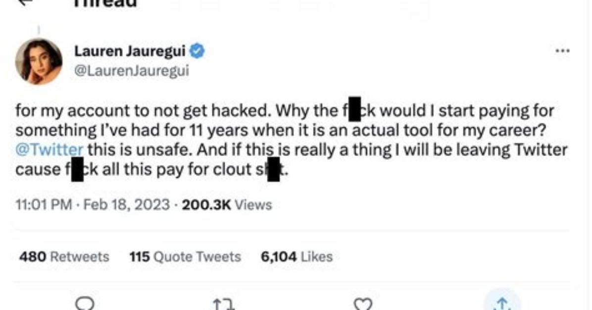 “How Is This Ok? ”: Lauren Jauregui Threatens to Quit Twitter Amid New Authentication Policy