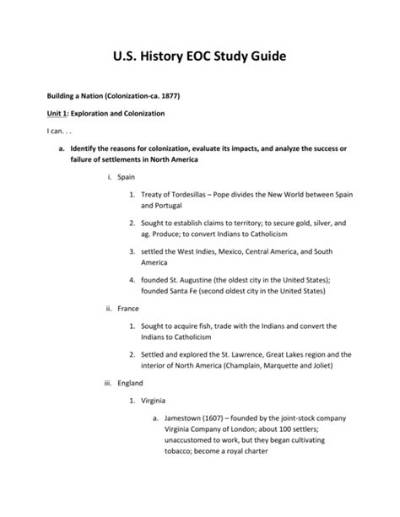 How Long Is Us History Eoc?