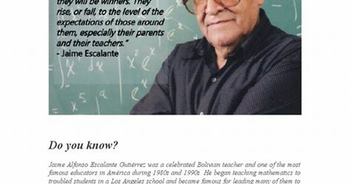 Jaime Escalante - Trivia, Family, Bio