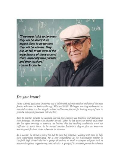 Jaime Escalante - Trivia, Family, Bio