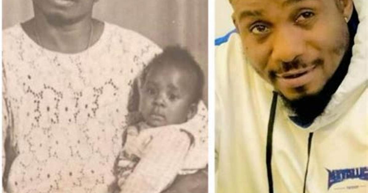 Jnr Pope Shares Throwback Photos of Himself with His Wife and Children