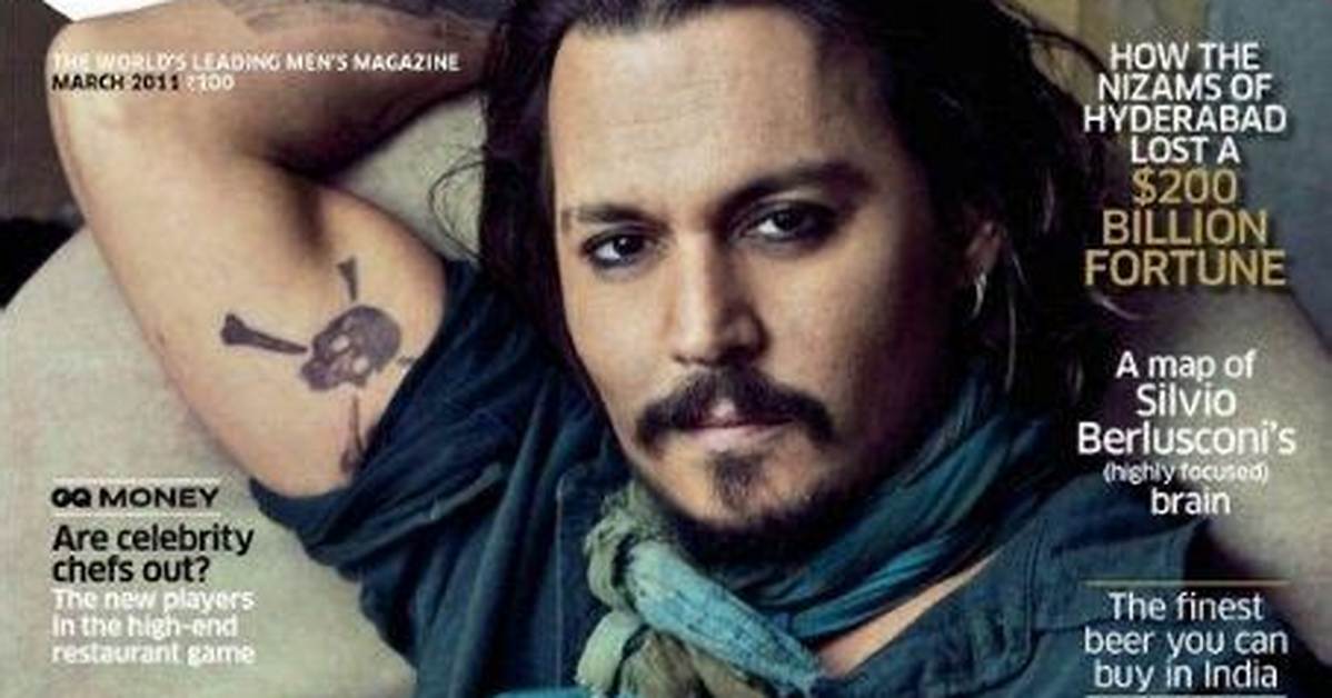 Johnny Depp, Shirtless, Gq’s “Most Stylish Man”