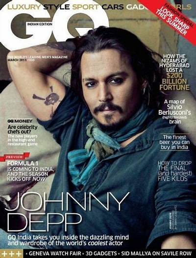 Johnny Depp, Shirtless, Gq’s “Most Stylish Man”