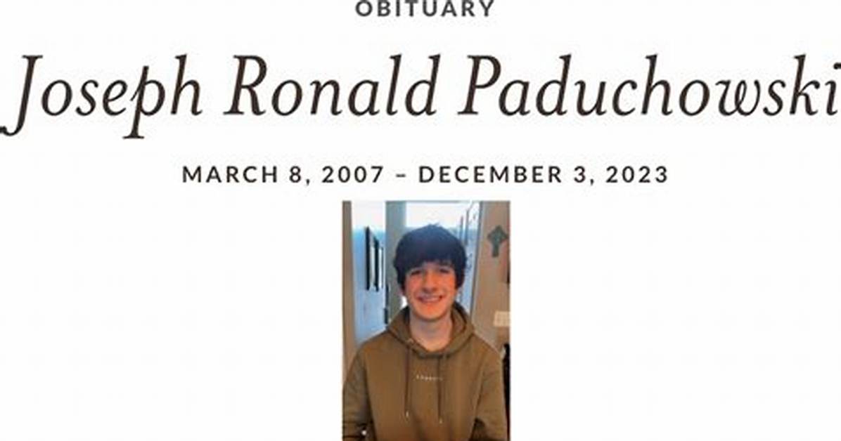 Joseph Paduchowski Obituary: Missing Teen Found Dead in Oakland County Pond