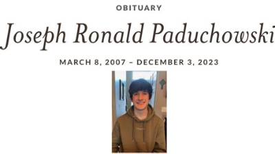 Joseph Paduchowski Obituary: Missing Teen Found Dead in Oakland County Pond