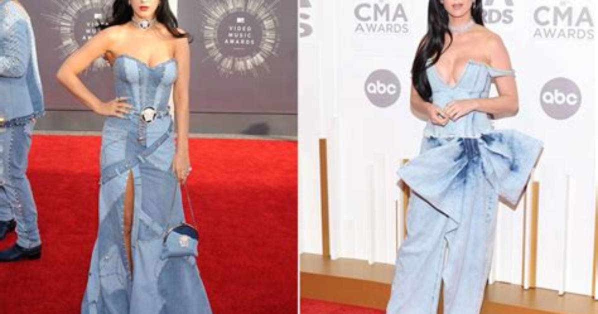 Katy Perry’s Denim Cma Awards Look Is Reminiscent of Her Viral 2014 Vmas Dress