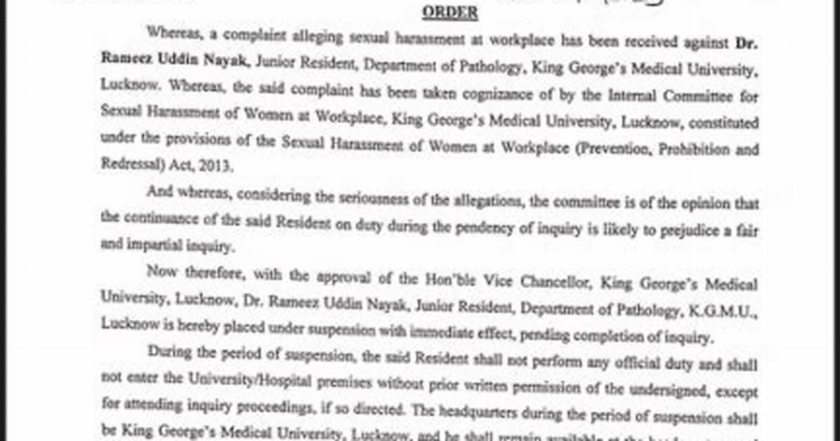 Kgmu Orders Probe in Pregnant Doctor’s Death