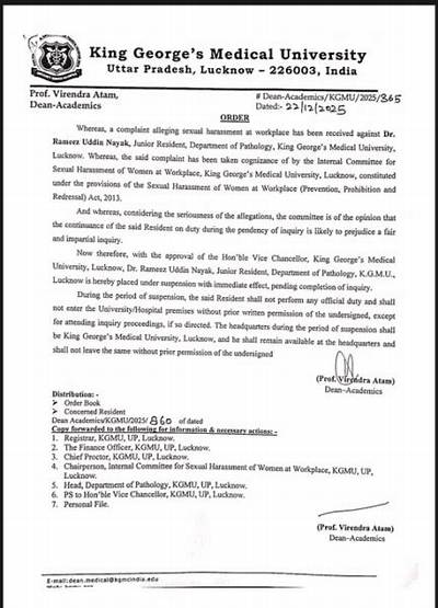 Kgmu Orders Probe in Pregnant Doctor’s Death