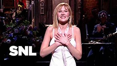 Kirsten Dunst with Saturday Night Live’s Andy Samberg