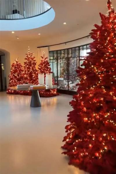 Kourtney Kardashian Shows off Red Christmas Trees as She Teases Her Holiday Decor