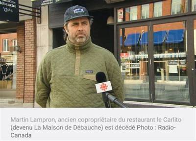 Martin Lampron, Carlito Restaurant’s Former Co-Owner, 44, Passed Away