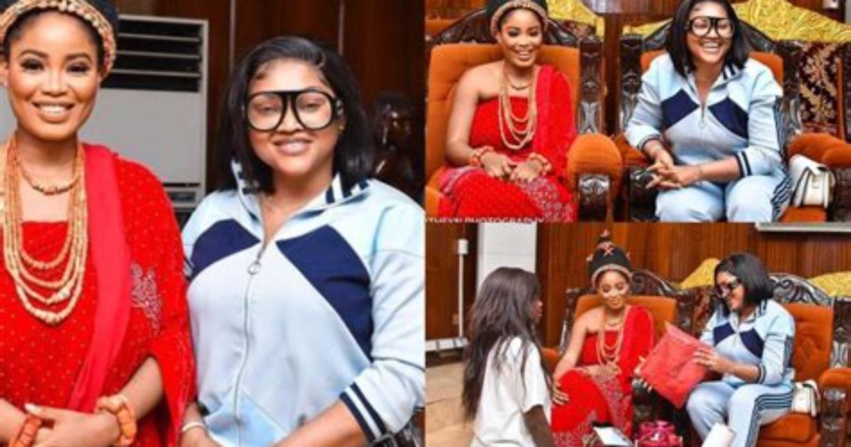 Mercy Aigbe Receives Royal Treatment as Pays Courtesy Visit to the Oba of Benin