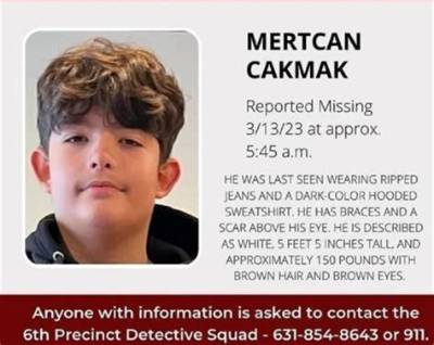 Mertcan Cakmak Missing Child: Police Request Public Help in Locating 12-Year Old Farmingville Boy