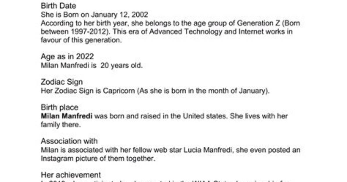 Milan Manfredi - Age, Family, Bio