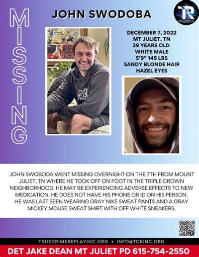 Missing: Who Is John Swoboda? How We Lost the Mount Juliet Man? Explained