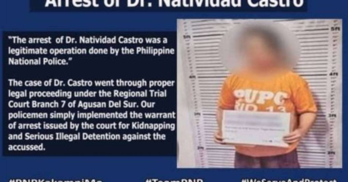 Police Arrest Dr Natividad Castro Under Communist Insurgency Charges, What Did the Family Have to Say?