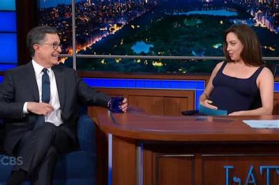 Stephen Colbert and Aubrey Plaza Tell Hilarious Lies to Get Puppies Adopted
