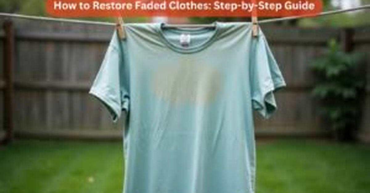 Two Methods to Restore Faded Clothes to Its Normal Colour