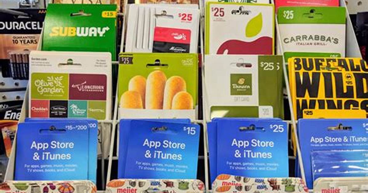 What Gift Cards Are Sold at Meijer?