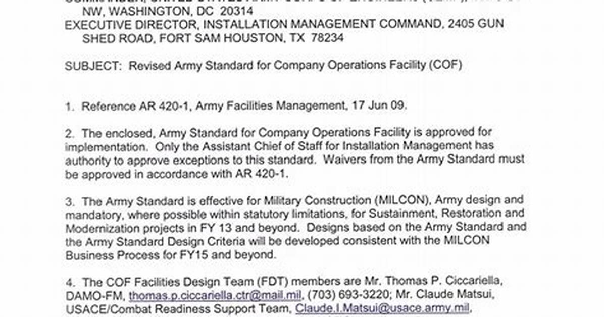 What Is Army Cof?