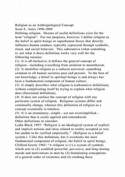 What Is the Anthropological Definition of Religion?