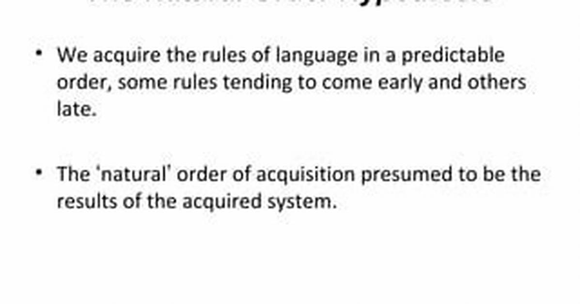 What Is the Natural Order Hypothesis by Stephen Krashen?