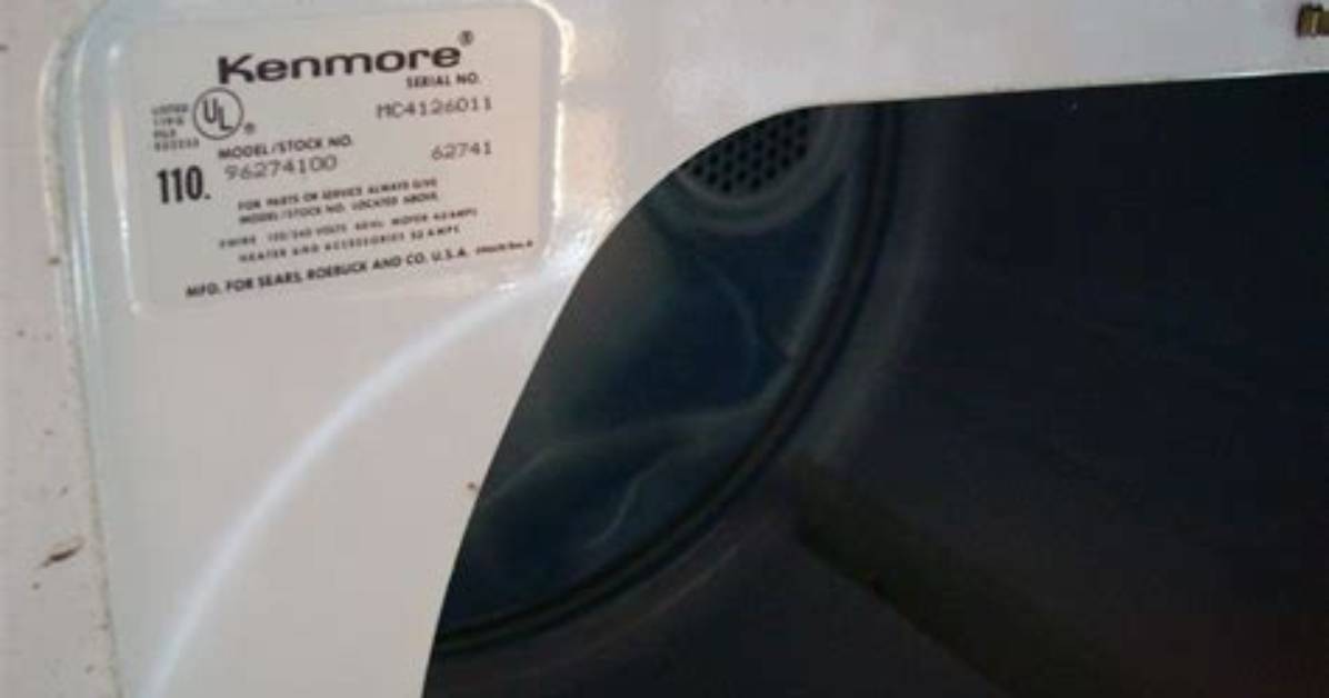 Where Is Model Number on Kenmore Dryer?