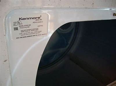 Where Is Model Number on Kenmore Dryer?