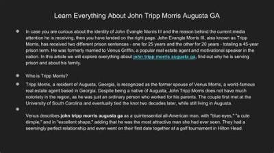 Who Is John Evangle Morris Iii Augusta Ga? Venus Morris Griffin’s Husband Arrested over Sexual Abuse