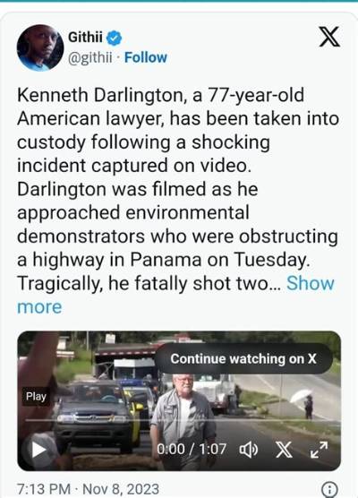 Who Is Kenneth Darlington? 77-Year-Old Shoots to Death Two Climate Activists for Blocking Road During Protest