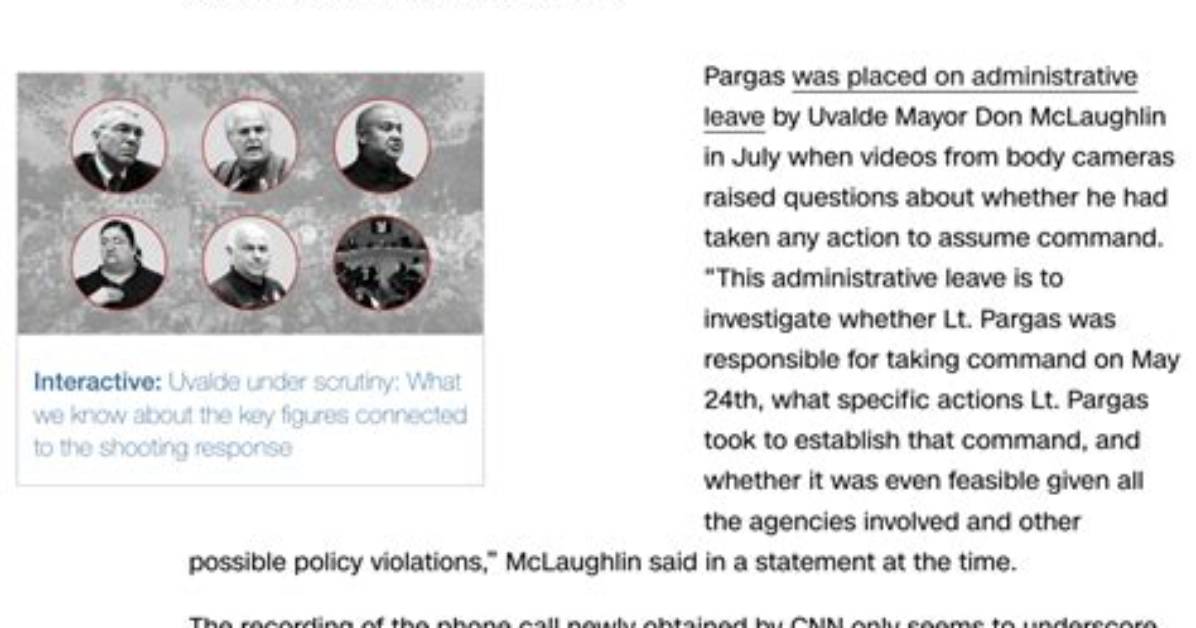 Who Is Lt Mariano Pargas and Why Is He Suspended? Uvalde Acting Police Chief Amid Shooting