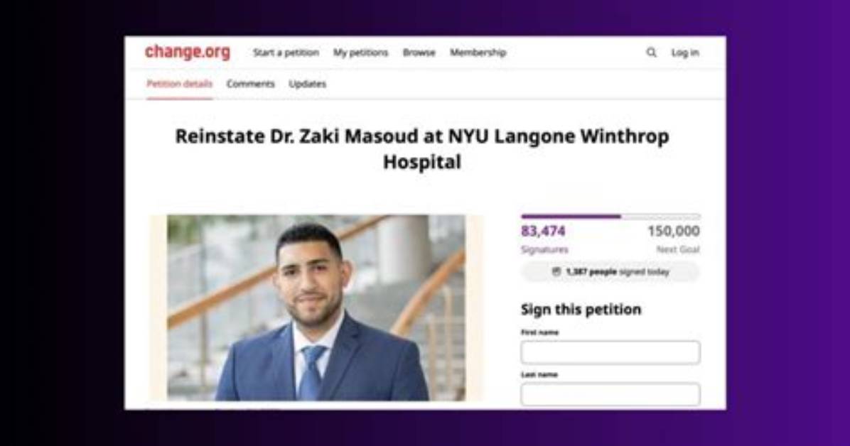 Who Is Zaki Masoud? Physician at Nyu Langone Winthrop Hospital Calls Jews Massacre a Libration
